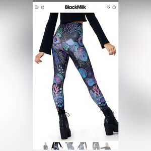 Blackmilk, floral coral high waisted, matte finish leggings